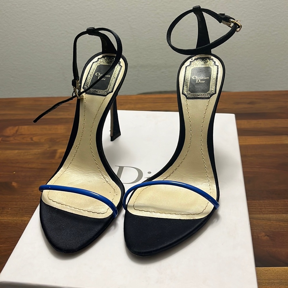 Christian Dior sandal heels, blue size 37.5 or 7.5